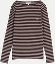 Tom Tailor Casual Langarmshirt mit Streifenmuster Braun 3XL