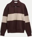 ARMEDANGELS Troyer Sweatshirt Gestreift Braun L
