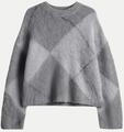 Opus Pullover mit Argyle Rautenmuster Pargyle Grau 36