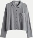 Opus Jerseybluse Sawoni mit feiner Rippenstruktur Grau 36