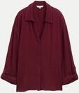 Tom Tailor Casual Bluse mit Seersucker-Stoff Rot 36