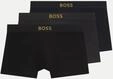 BOSS Black 3er-Pack Boxershorts Gold Logo Schwarz M