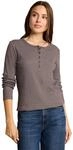 Tom Tailor Casual Langarmshirt mit Henley-Kragen Braun XXL