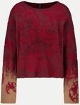 Monari Strickpullover mit Paisley-Muster 321-red dahlia gemustert 36