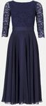 Swing Kleid aus Spitze und Chiffo Blau 40