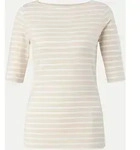 Comma Streifenshirt mit halben &Auml;rmeln Beige 34