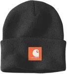 Carhartt Beanie Watch Cap 106920 Gummilabel Rippstrick Black/Worksite Orange