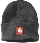 Carhartt Beanie Watch Cap 106920 Gummilabel Rippstrick Coal Heather