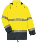 PLANAM Herren Warnschutz-Parka Klasse 3 2057 EN ISO 20471 warngelb/marine S