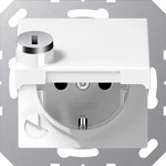 Jung A1520BFKLSLWW, Jung SCHUKO-Steckdose 16A 250V Klappdeckel A 1520 BFKLSL WW