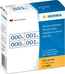 Herma 4887, Herma Nummernetiketten doppelt selbstklebend 10x22 mm Aufdruck blau