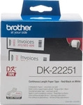 Brother DK22251, Brother DK-Endlosetiketten Papier - 62 mm x 15,24 m, schwarz/rot auf