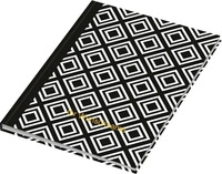RNK 46745, RNK Verlag Notizbuch black&white rhombus - A5, P&uuml;nktchenlineatur, 96