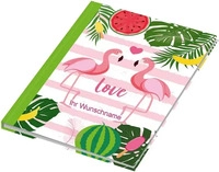 RNK 46752-4, RNK Notizbuch Flamingo gr&uuml;n VE4