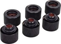 Alphacool HT 16mm HardTube Anschraubt&uuml;lle G1/4 - ger&auml;ndelt - Deep Black Sixpack