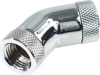 Alphacool HF Winkeladapter 45&deg; - G1/4 drehbar - 2x Innengewinde - Chrome