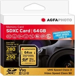 Agfaphoto 64GB SDXC-Karte Prof. Highsp. UHS-II C10/U3/V90 250MBs/280MBs