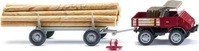 WIKING 087006, WIKING 087006 1:87 Unimog U 411 mit Langholzanh&auml;nger - braunrot