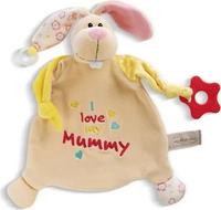 NICI 48891, NICI 48891 Schmusetuch Hase mit Bei&szlig;ring und Schnullerbefestigung 25 x