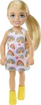 BARBIE HGT02, MATTEL HGT02 Barbie Chelsea-Puppe (blond) in Regenbogenkleid,...