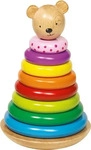GOKI 58916, GOKI 58916 Stapel-Stehauf-B&auml;rchen H= 22 cm, &Oslash;= 13,2 cm, Holz, 10...