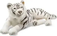 STEIFF 075742, STEIFF 075742 Tuhin Tiger 110 weiss liegend