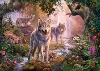 RAVENSBURGER 15185, RAVENSBURGER 15185 Puzzle Wolfsfamilie im Sommer