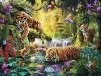 RAVENSBURGER 16005, RAVENSBURGER 16005 Erwachsenenpuzzle - Idylle am Wasserloch -