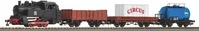 PIKO 57113, PIKO 57113 H0 Start-Set Tenderlok mit G&uuml;terwagen und Bettungsgleis