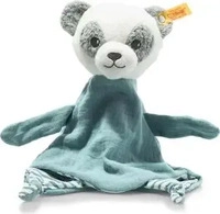 STEIFF 242366, STEIFF 242366 GOTS Paco Panda Schmusetuch, grau/wei&szlig;/petrol 30 cm