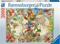 RAVENSBURGER 17117, RAVENSBURGER 17117 Puzzle Weltkarte mit Schmetterlingen 3000