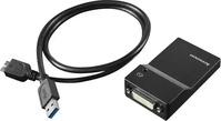 Lenovo 0B47072, Lenovo USB 3.0 - DVI/VGA USB-Grafikadapter 2048 x 1152 Pixel Schwarz