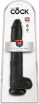 King Cock Realistischer Dildo mit Saugnapf und Hoden, 35,6 cm, Dunkel