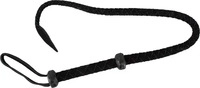 Lederpeitsche aus hochwertigem Wildleder mit verst&auml;rktem Griff, 90 cm - Wild...