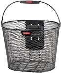 KLICKfix Fahrradkorb Oval Plus hoch schwarz 25x36x27 cm