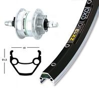 Laufrad|Vorderrad 28x1.75 Zoll DH-3D32 Disc 6-Loch silber Festachse 36-Loch...