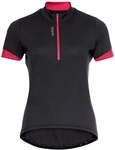 Odlo Women&acute;s T-shirt 1/2 zip ESSENTIAL black paradise pink Gr&ouml;&szlig;e XS