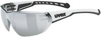 UVEX equate Sportbrille - wei&szlig; matt mit silber verspiegelten Gl&auml;sern, 100%