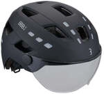 BBB Cycling District LED Helm 54 schwarz - E-Bike-Stadthelm mit Gesichtsschutz &