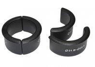 H&uuml;lsen-Set Ergotec schwarz Alu, f&uuml;r Vorbauten (31,8mm auf 25,4mm)