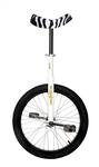 QU-AX Einrad Luxus 20" wei&szlig; Alufelge, Reifen schwarz, Zebra-Sattel