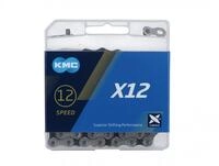 KMC Fahrradkette Kette X12 silber schwarz f&uuml;r 12-fach 126-Glieder