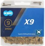 KMC X9 Ti-N 9s Kette 114 Glieder gold - moderne Ausf&uuml;hrung f&uuml;r 9-fach Antriebe