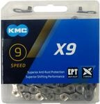 KMC X9 EPT 9s Kette 114 Glieder silber - langlebige 9-fach Fahrradkette