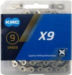 KMC - Fahrradkette X9 Silber/Grau - 9-fach - 1/2" x 11/128" - 114 Glieder - 6,6mm -