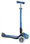 Sk8teforyou Scooter Globber Elite Lights Deluxe navy-blau mit Leuchtrollen