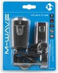 M-WAVE Akku-Beleuchtungsset ATLAS K 11 USB schwarz 28 lx