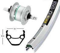 Bike-Parts Laufrad|Vorderrad 28x1.75 Nabendynamo DH-C3003 silber Festachse...
