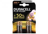 Duracell, Batterien, PLUS POWER AAA, Alcaline, Long Lasting, 4 Stk. auf Blister
