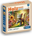 HCM Kinzel 55239, HCM Kinzel Holzpuzzle - Katze im Garten 150 Teile